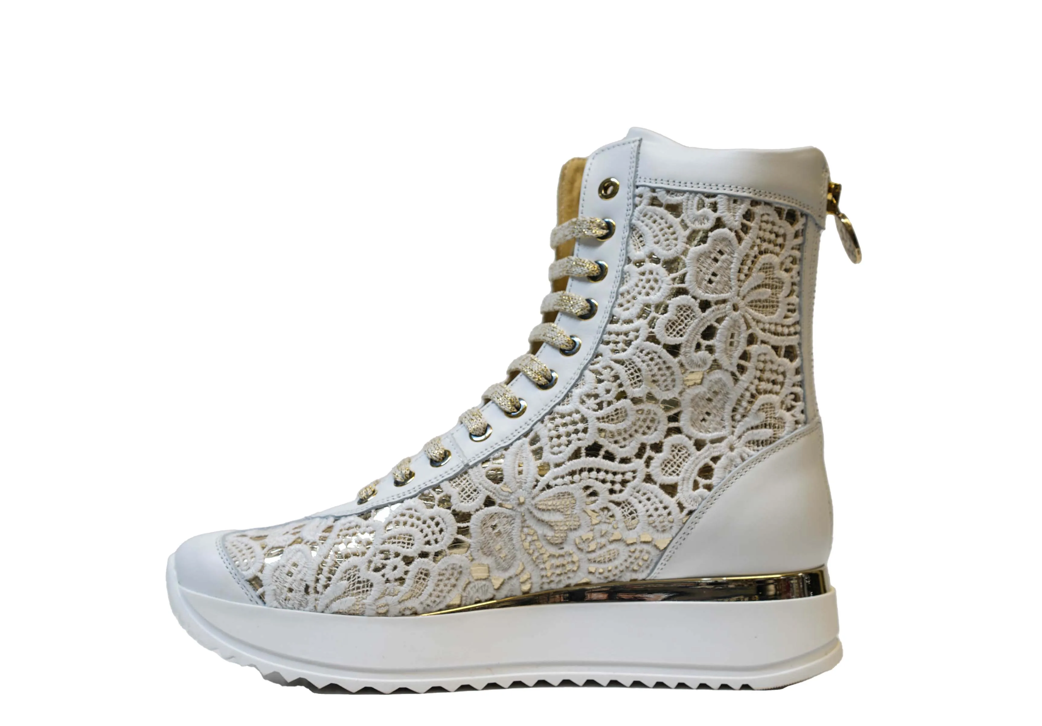 Roberto Serpentini Women's White Lace Boot 1457   Special $190