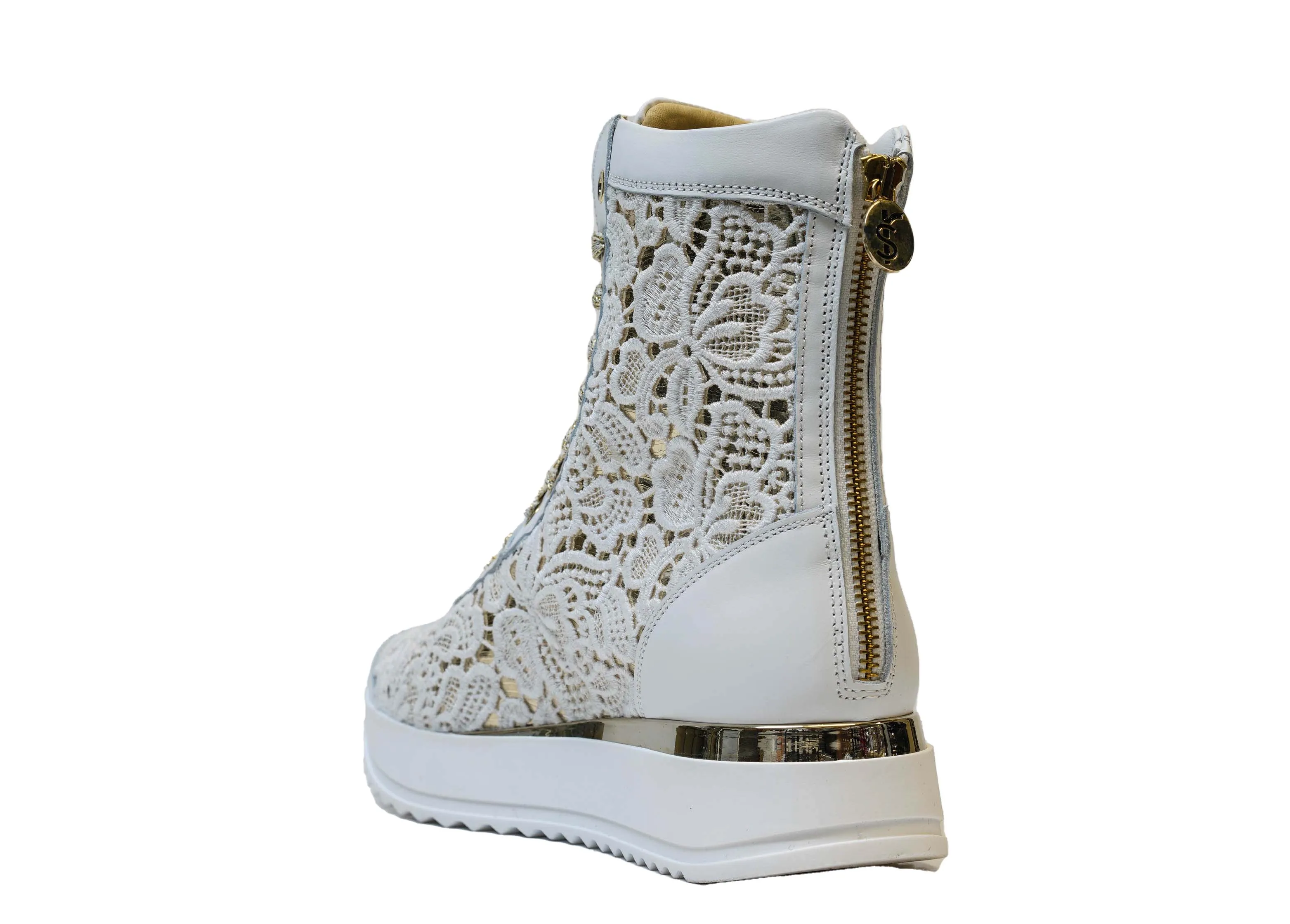 Roberto Serpentini Women's White Lace Boot 1457   Special $190