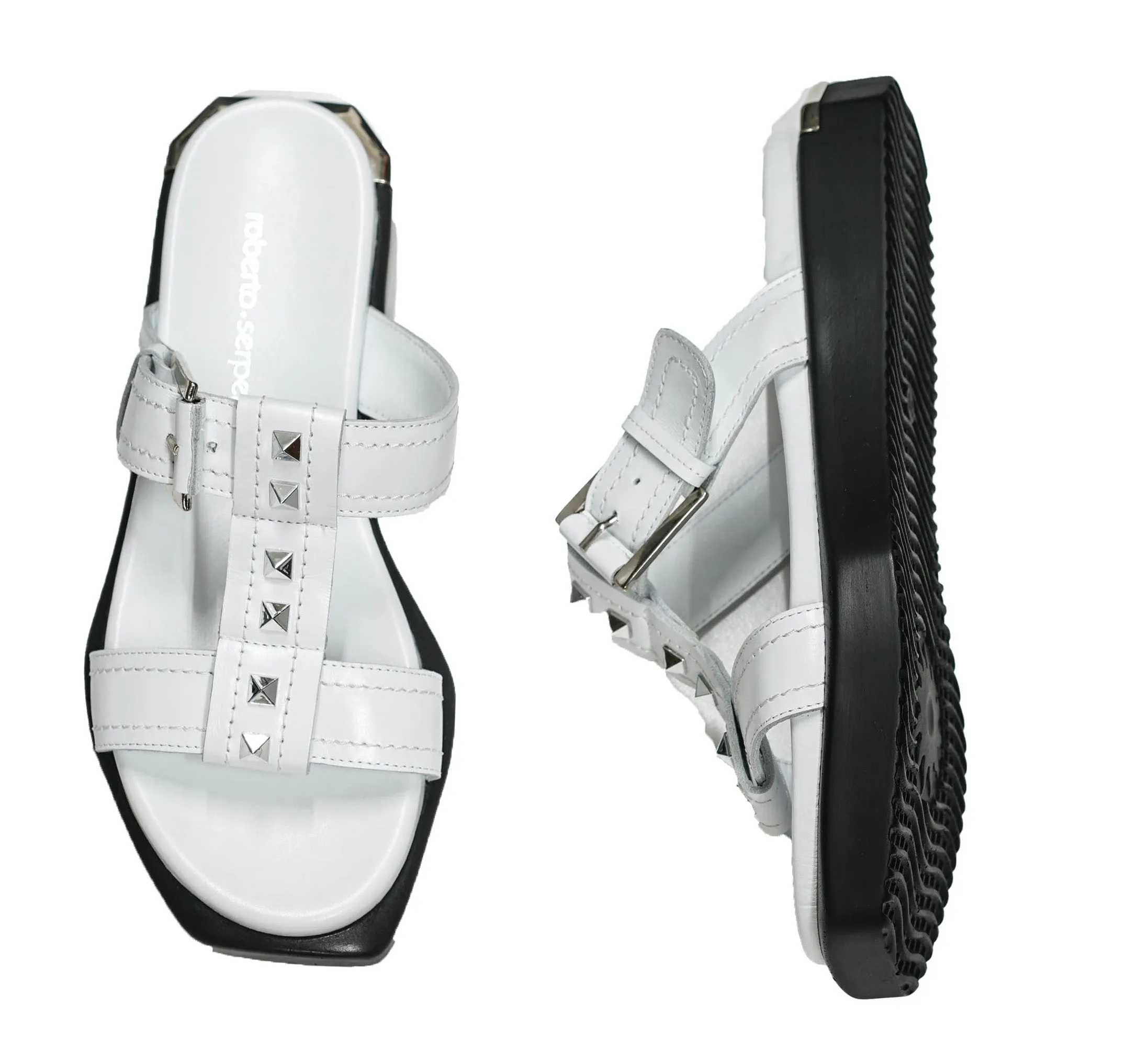 Roberto Serpentini Women's White Leather Sandal 17501 40% OFF