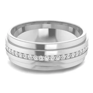 Round Diamond Men's Double Edge Eternity Band