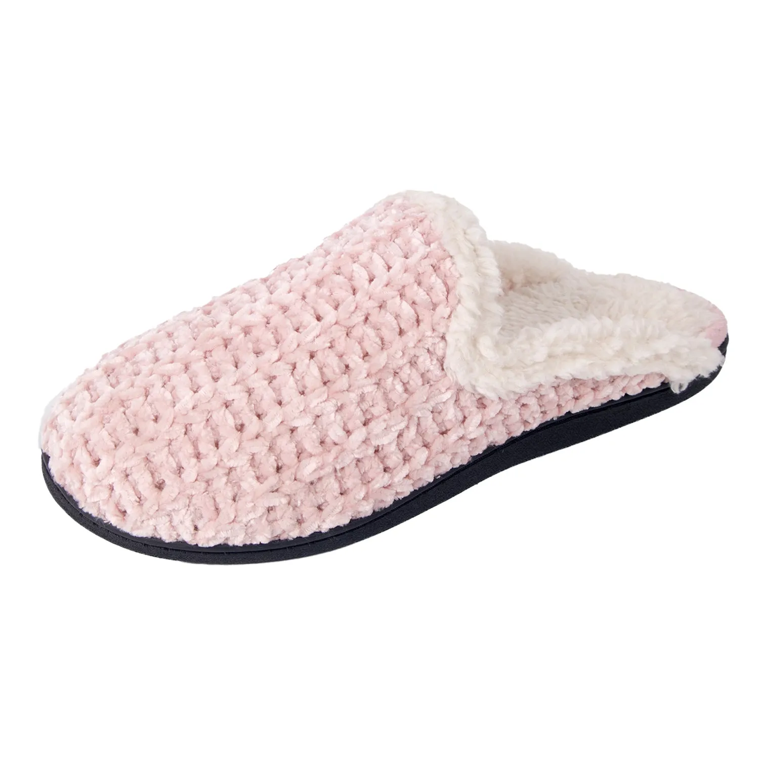 Roxoni Memory Foam Slippers for Women Plush Heels and Anti-Skid Rubber Sole