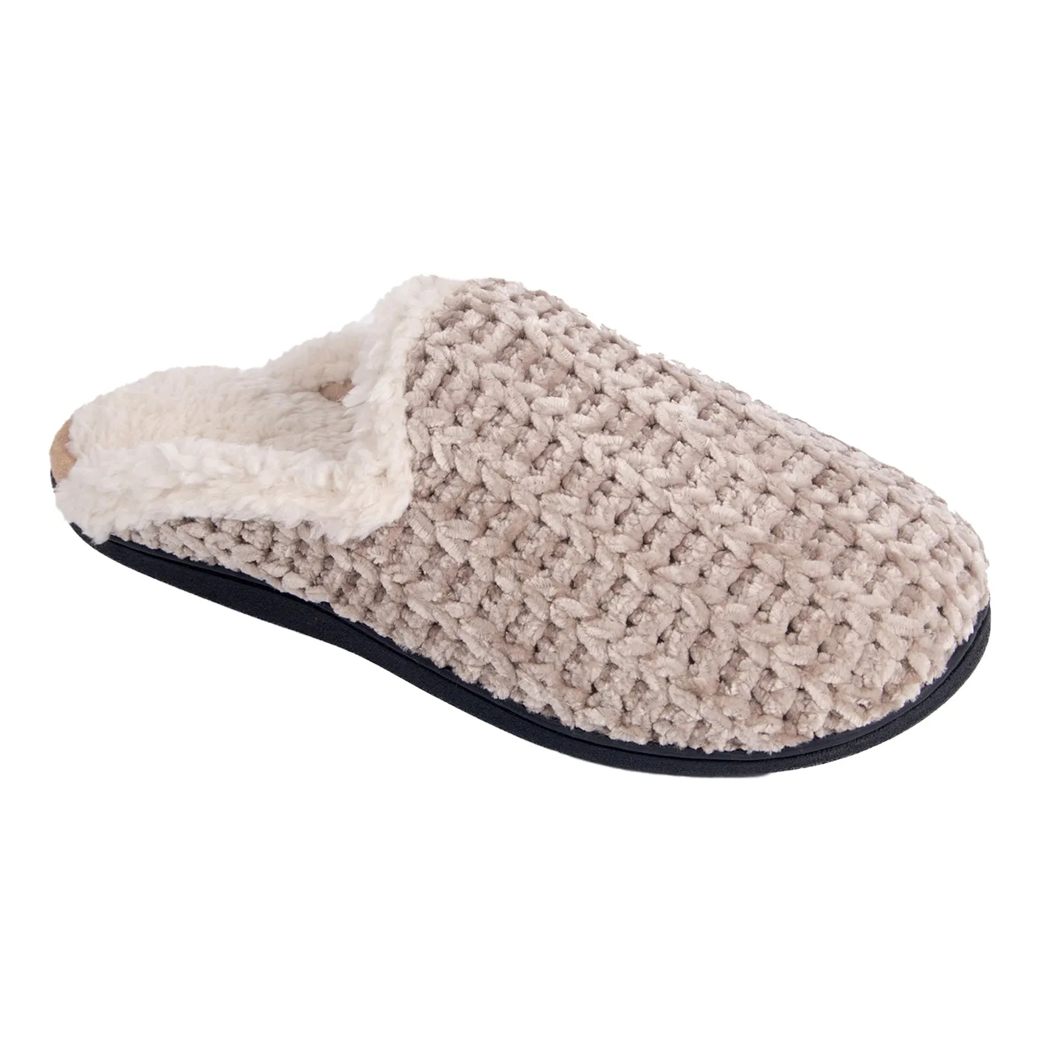 Roxoni Memory Foam Slippers for Women Plush Heels and Anti-Skid Rubber Sole