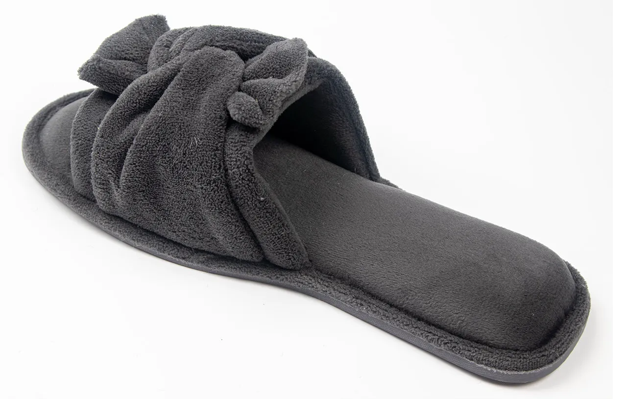 Roxoni Women's Indoor Twist Ribbon Plus Open Toe House Slippers