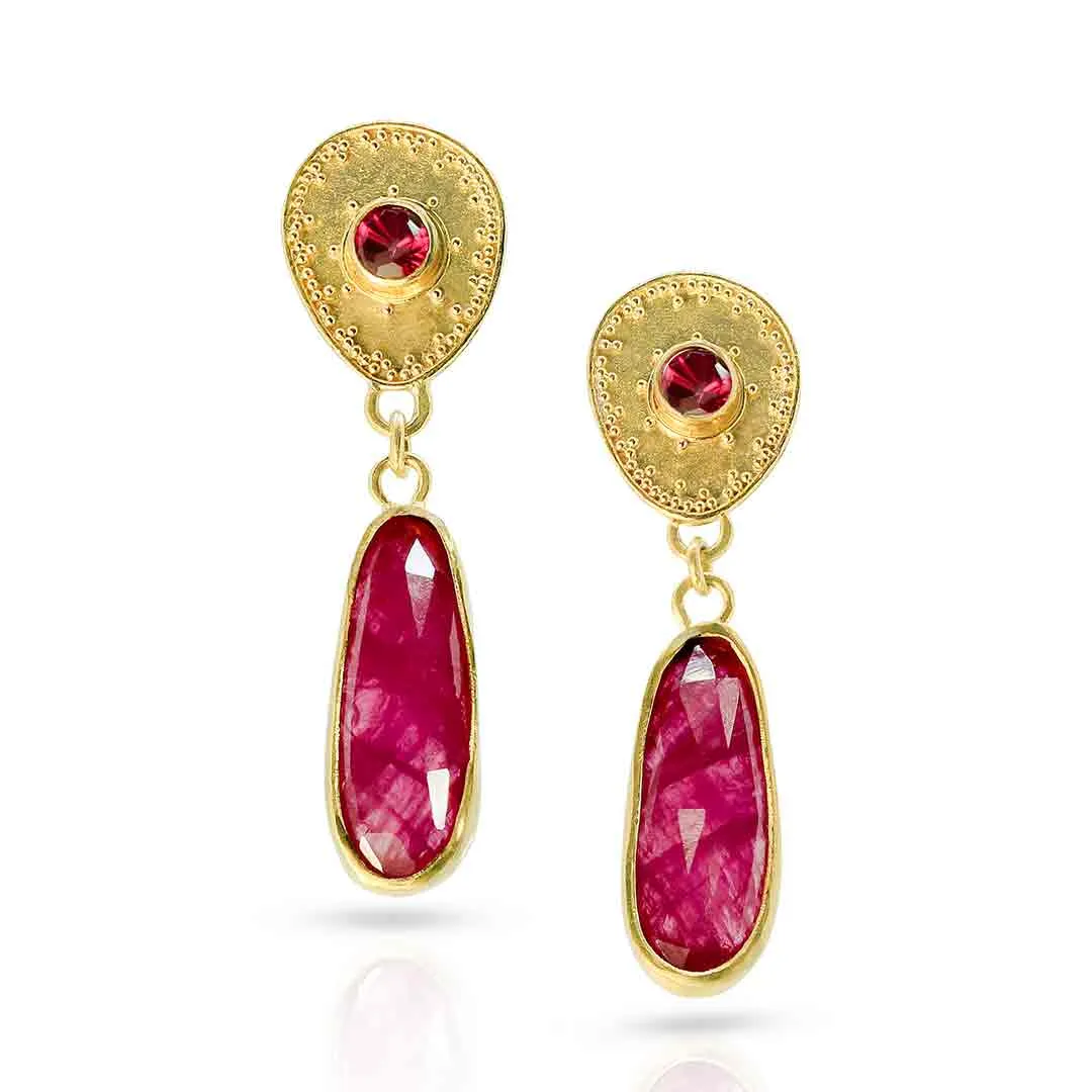 Ruby Slippers 22K Granulated Earrings - SOLD