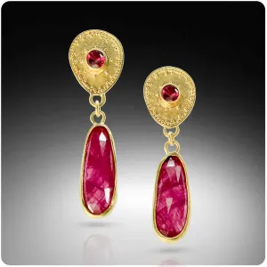 Ruby Slippers 22K Granulated Earrings - SOLD