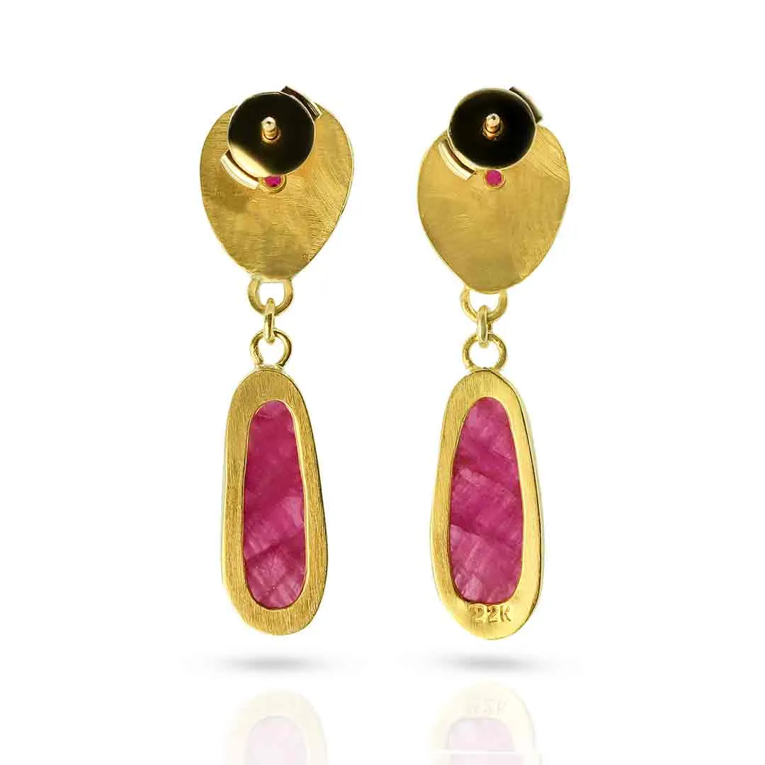 Ruby Slippers 22K Granulated Earrings - SOLD