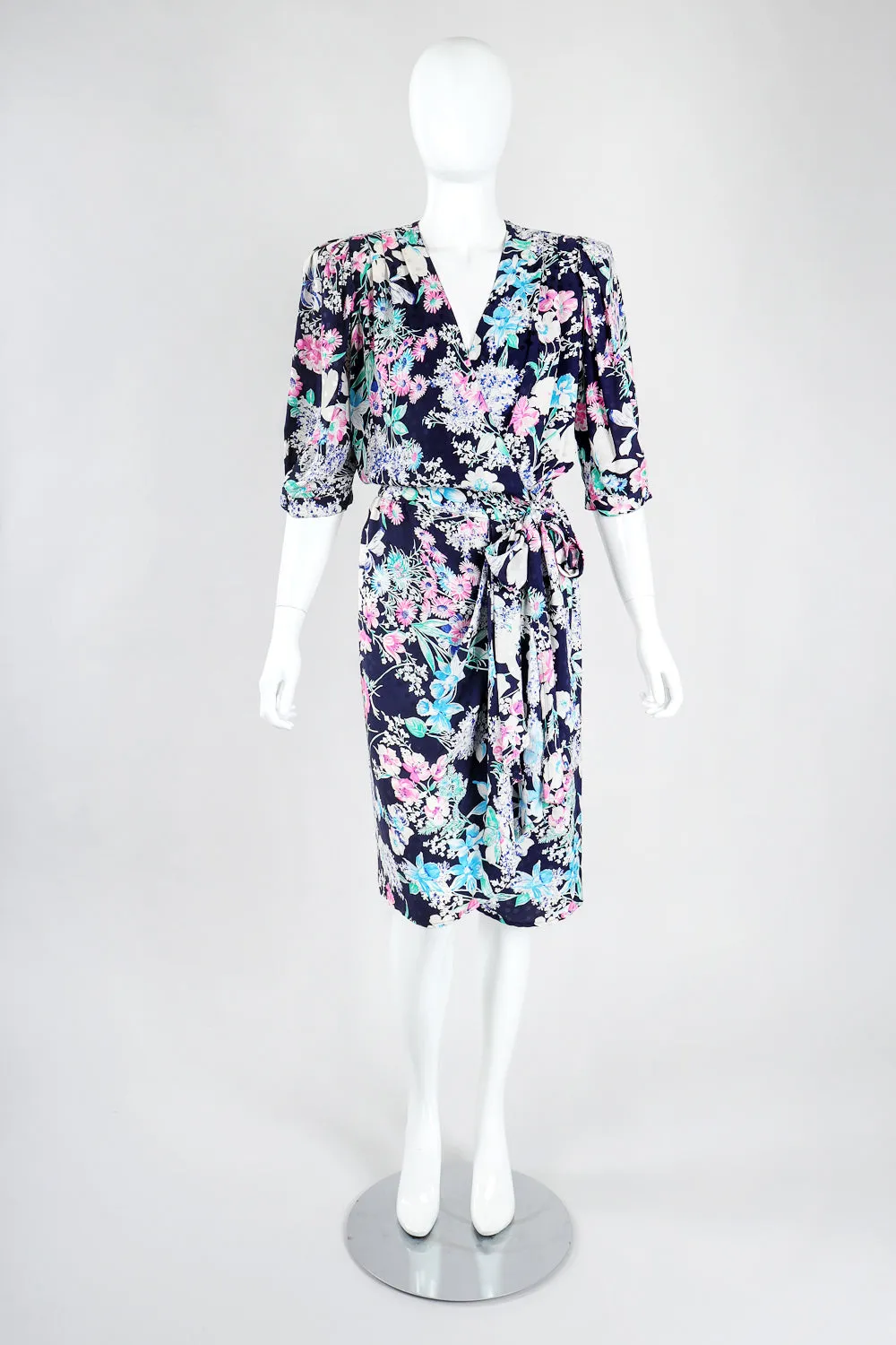Silk Floral Wrap Dress