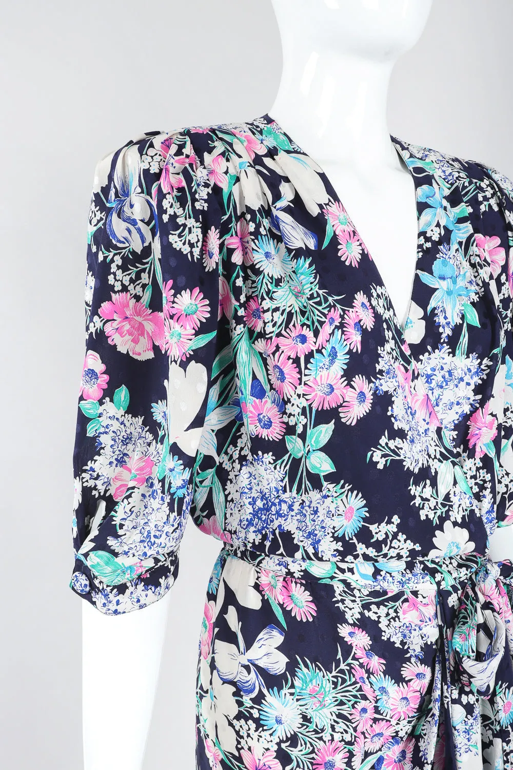 Silk Floral Wrap Dress