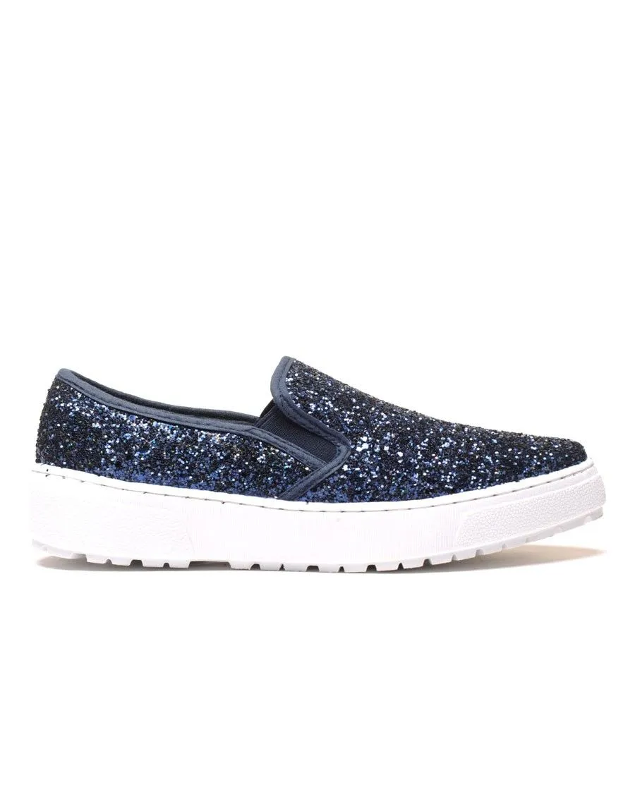 Slippers bleues à paillettes