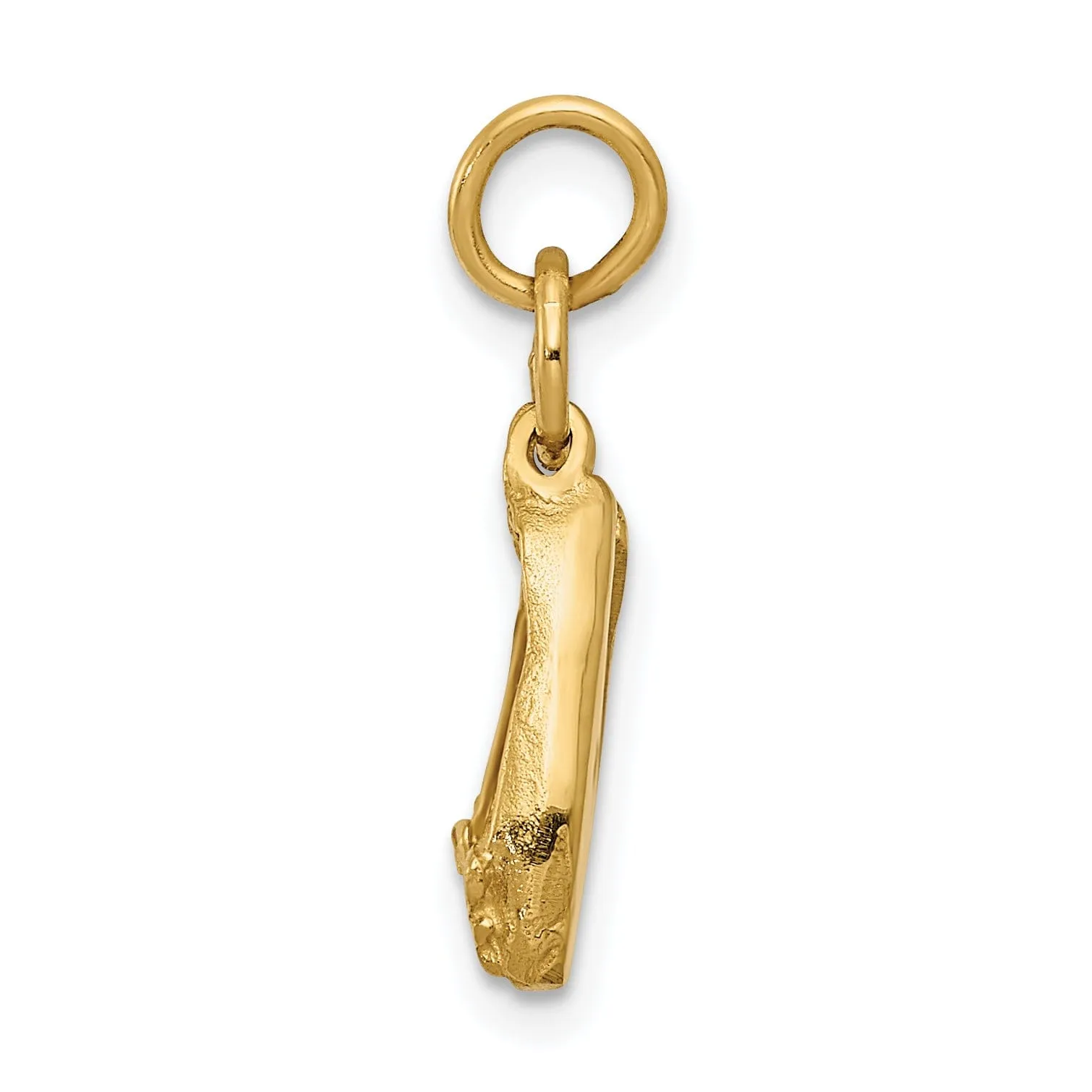 Solid 14k Yellow Gold Ballet Slippers Pendant
