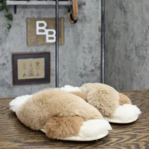 Stars Above Womens Paris Crossband Faux Fur Slippers Brown 7-8