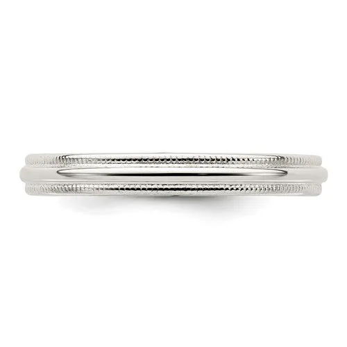 Sterling Silver 3mm Milgrain Comfort Fit Band