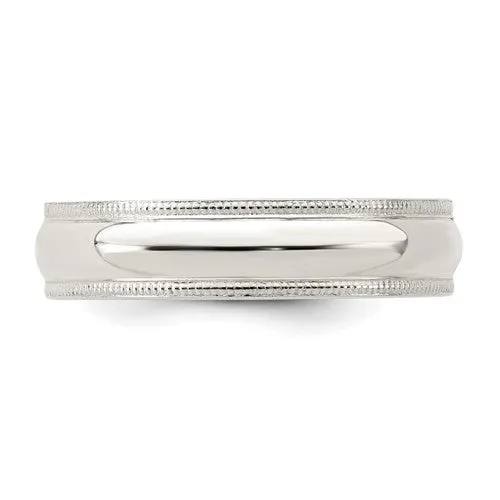 Sterling Silver 5mm Milgrain Comfort Fit Band