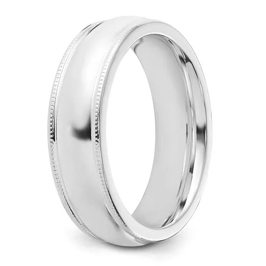 Sterling Silver 6mm Milgrain Comfort Fit Band