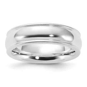 Sterling Silver 6mm Milgrain Comfort Fit Band
