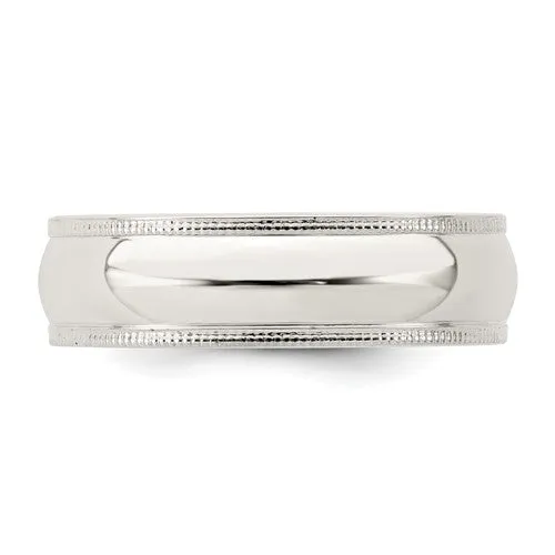 Sterling Silver 6mm Milgrain Comfort Fit Band