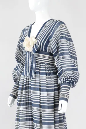 Striped Balloon Sleeve Dress