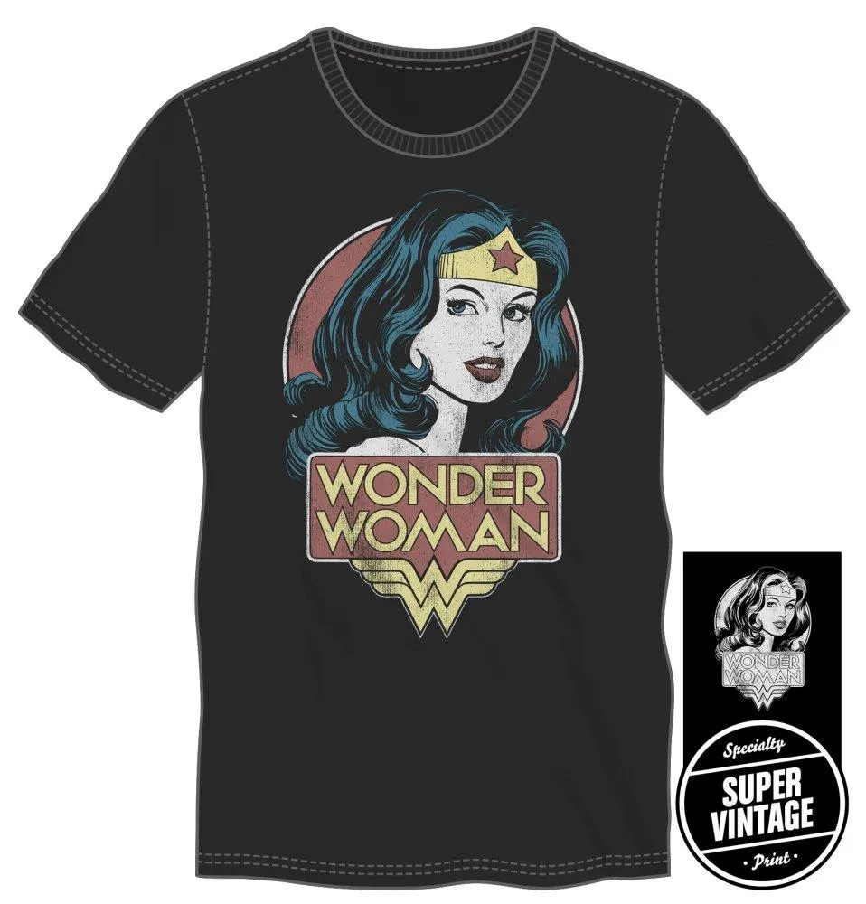 Super Vintage Print Wonder Woman Shirt