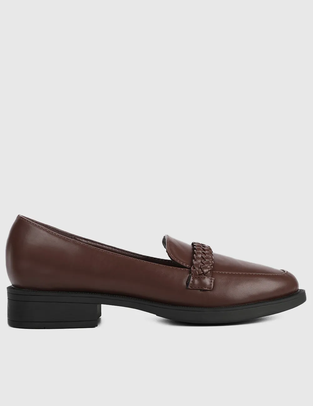 Thalia Rounded Toe Loafers, Moccasins & Boat Shoes (Brown)