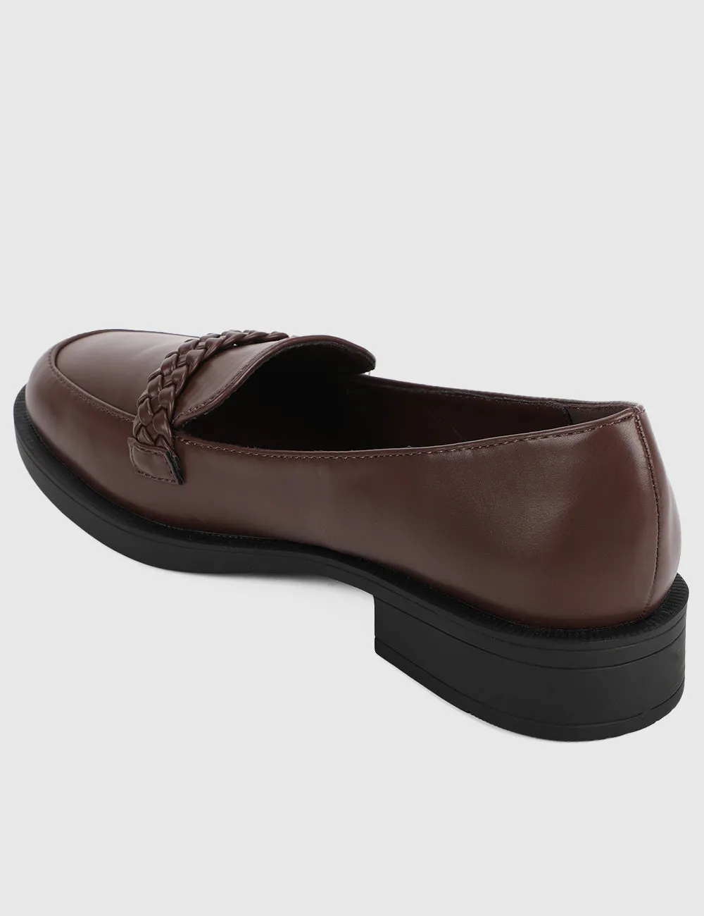 Thalia Rounded Toe Loafers, Moccasins & Boat Shoes (Brown)