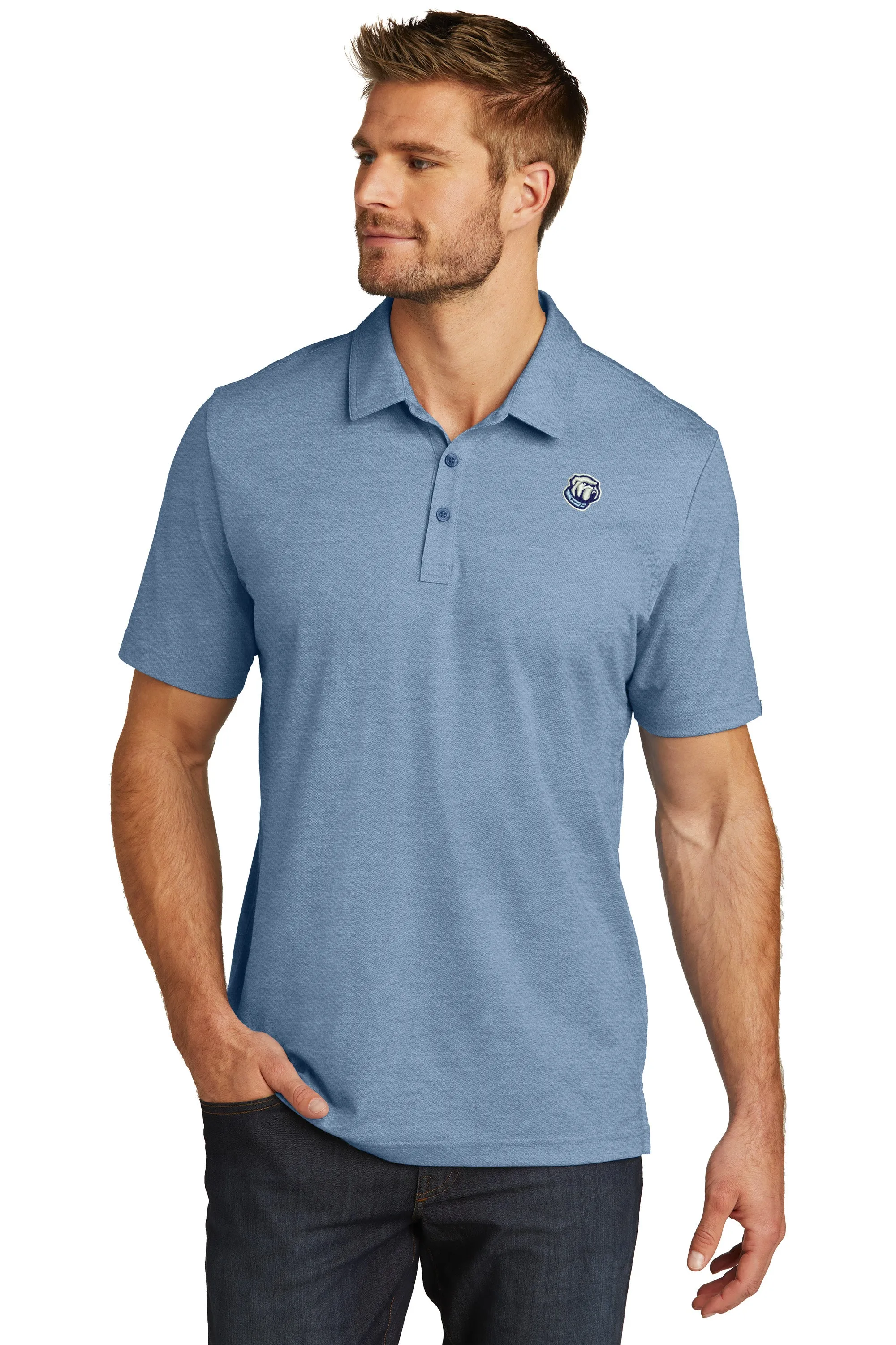 The Citadel, Bulldog logo, Travis Mathew Oceanside Heather Polo