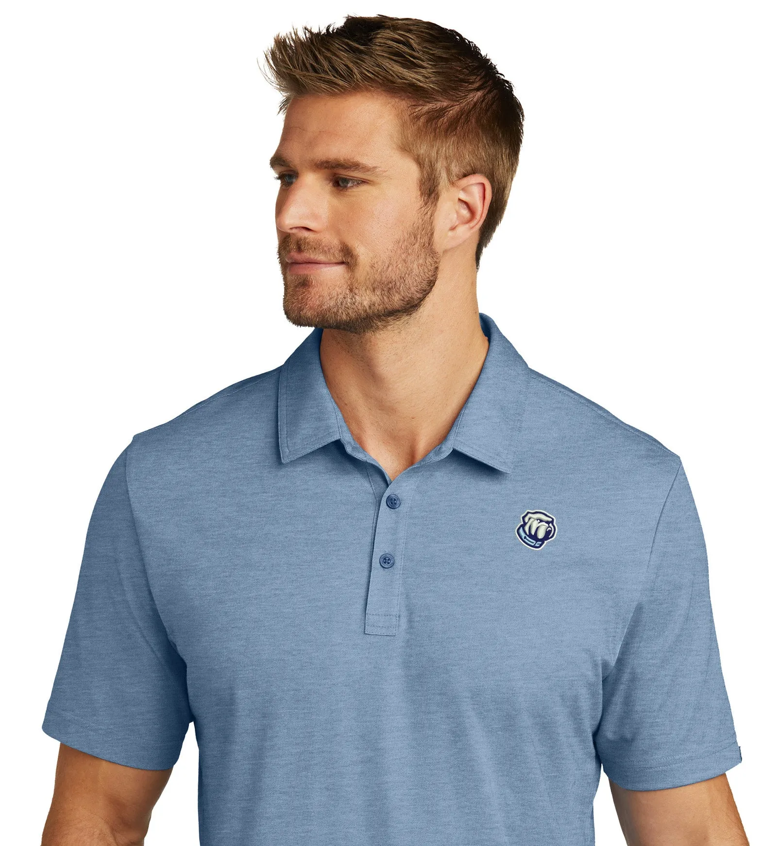 The Citadel, Bulldog logo, Travis Mathew Oceanside Heather Polo