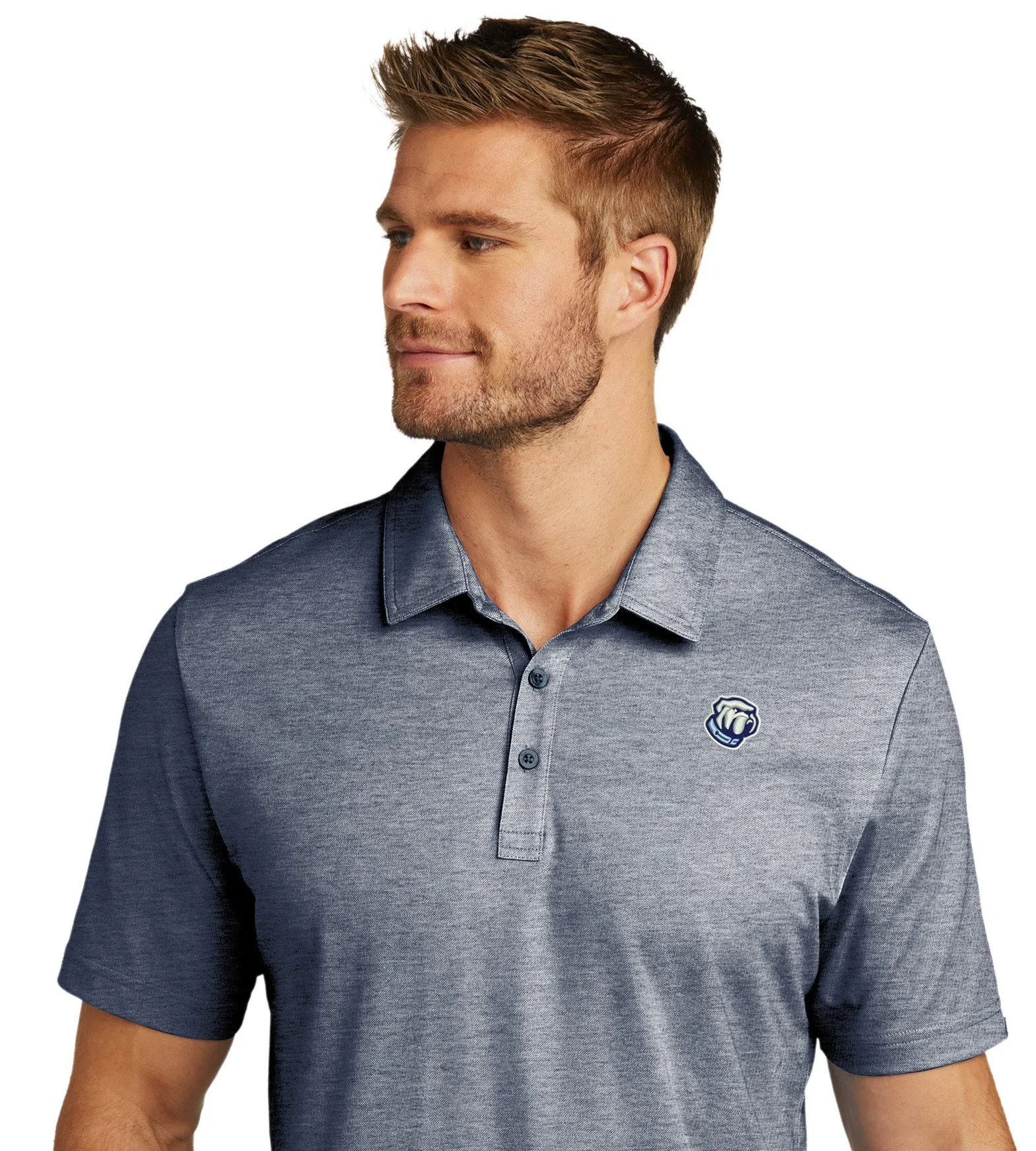 The Citadel, Bulldog logo, Travis Mathew Oceanside Heather Polo