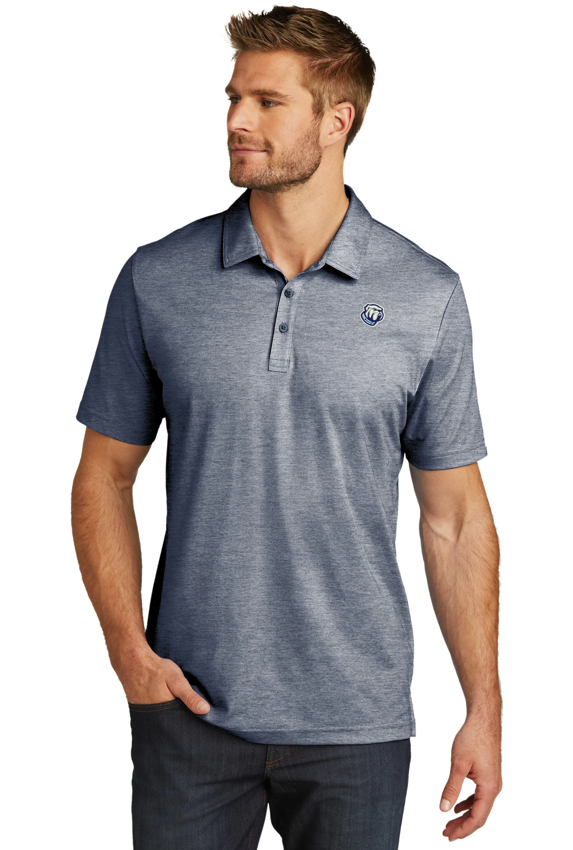 The Citadel, Bulldog logo, Travis Mathew Oceanside Heather Polo