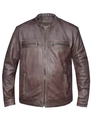 The "Oliver" Lightweight Brown Leather Jacket CLOSEOUT