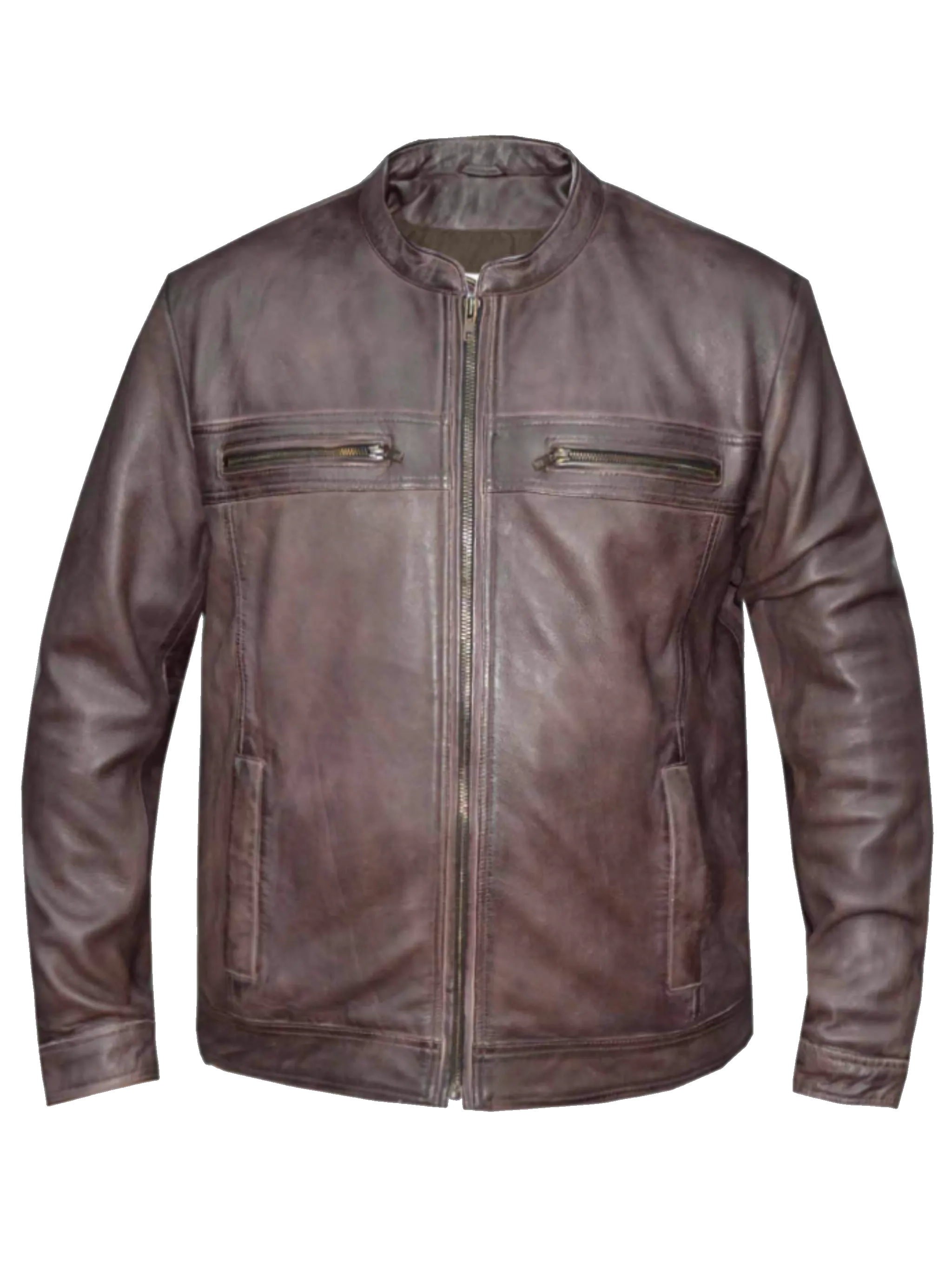 The "Oliver" Lightweight Brown Leather Jacket CLOSEOUT