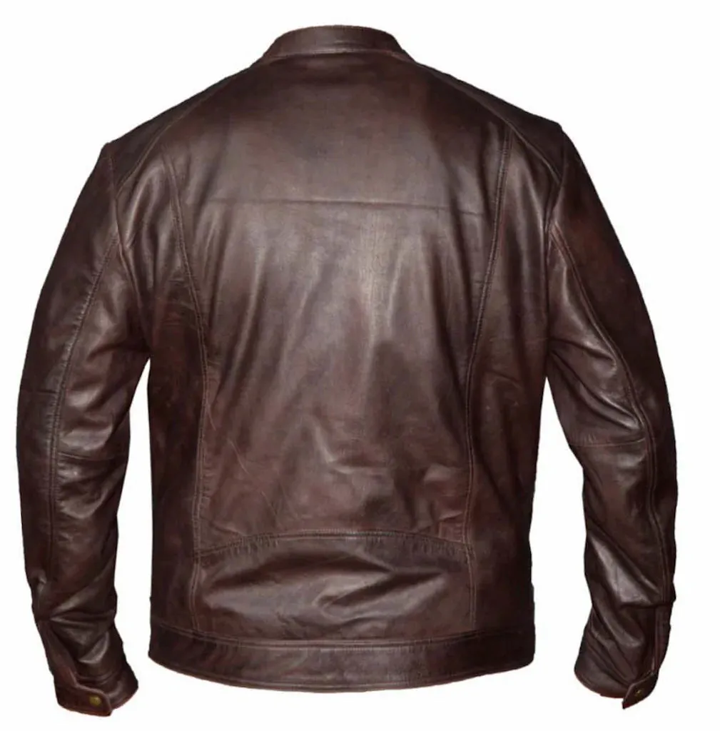 The "Oliver" Lightweight Brown Leather Jacket CLOSEOUT