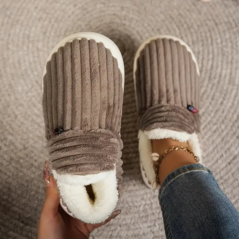 Thermal Solid Color Winter Slippers