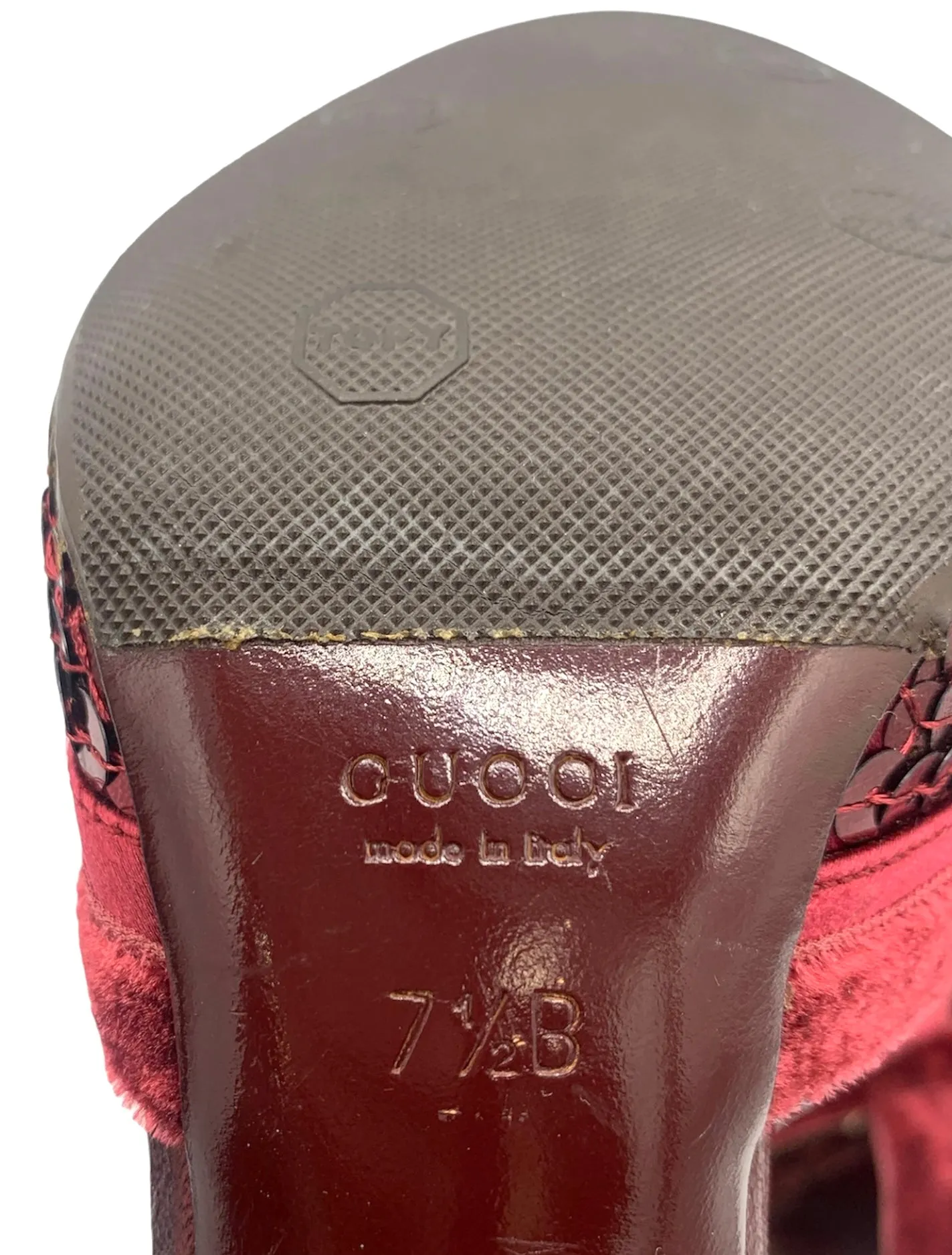 Tom Ford for Gucci FW '03 Burgundy Red Sequin & Velvet Heels, 7 1/2 B