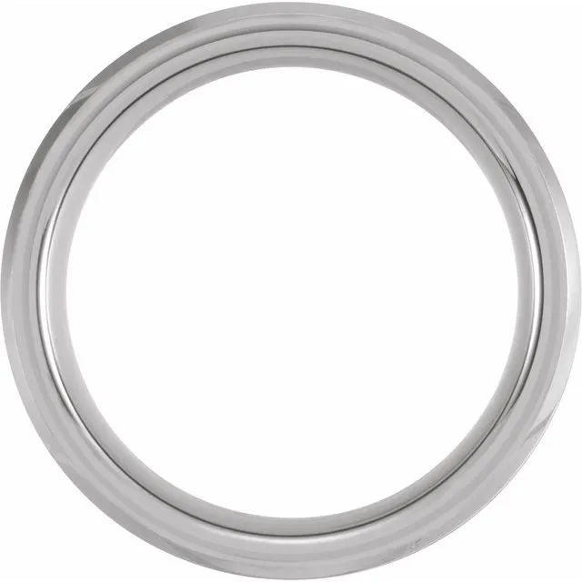 Tungsten 8 mm Beveled-Edge Band with Acacia Wood Inlay