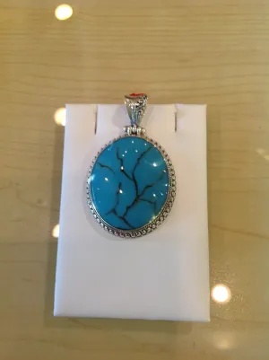 Turquoise and Sterling Silver Pendant