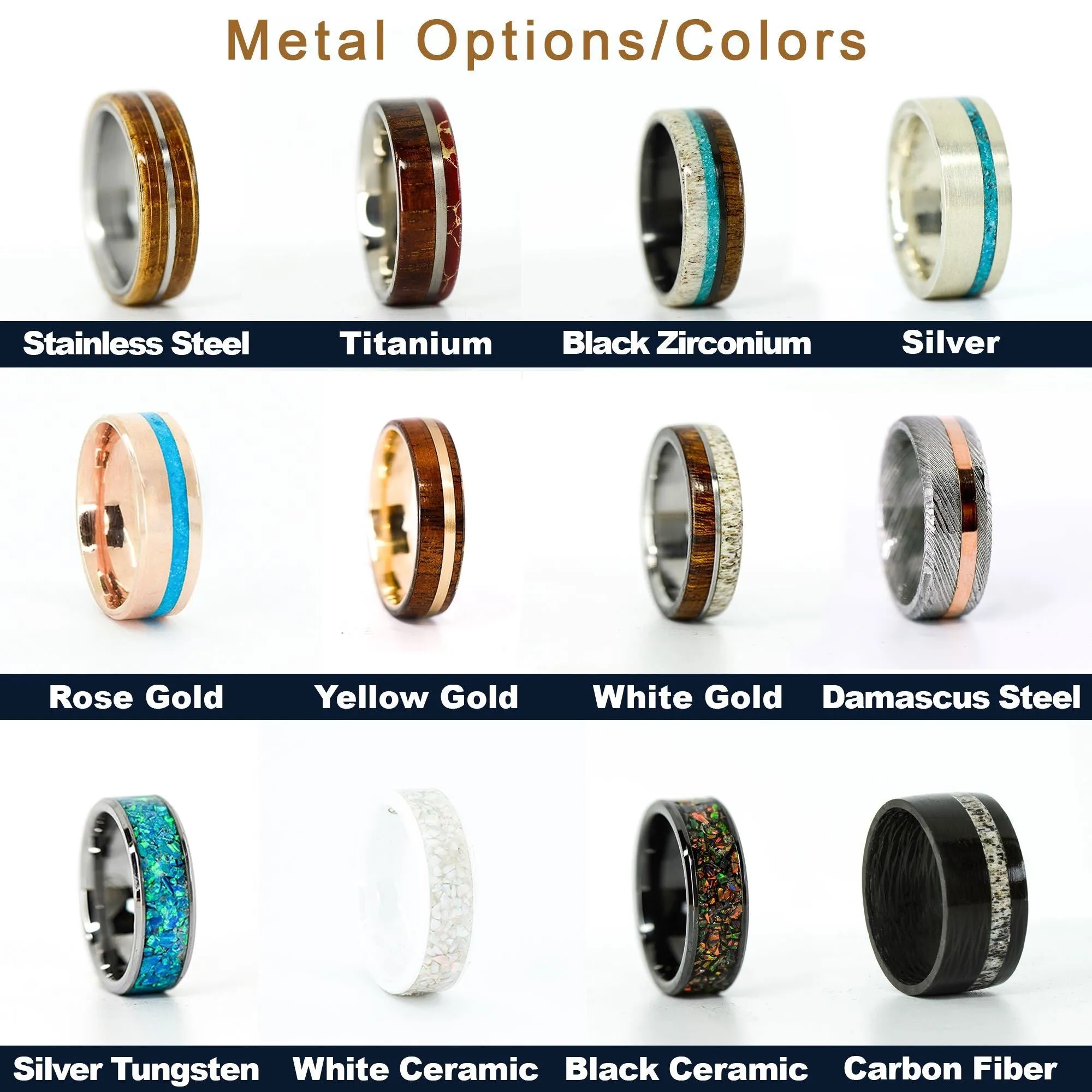 Turquoise, Koa, Imperial Jade, Engraved "Mountains"