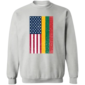 USA Lithuania Flag - Men/Women Unisex Comfort Crewneck Pullover Sweatshirt