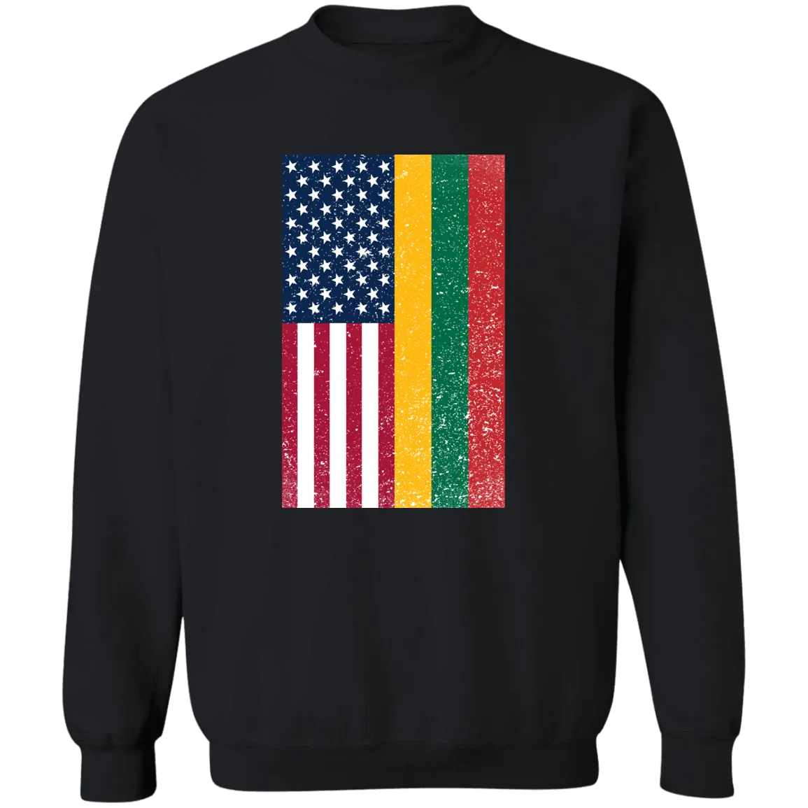 USA Lithuania Flag - Men/Women Unisex Comfort Crewneck Pullover Sweatshirt
