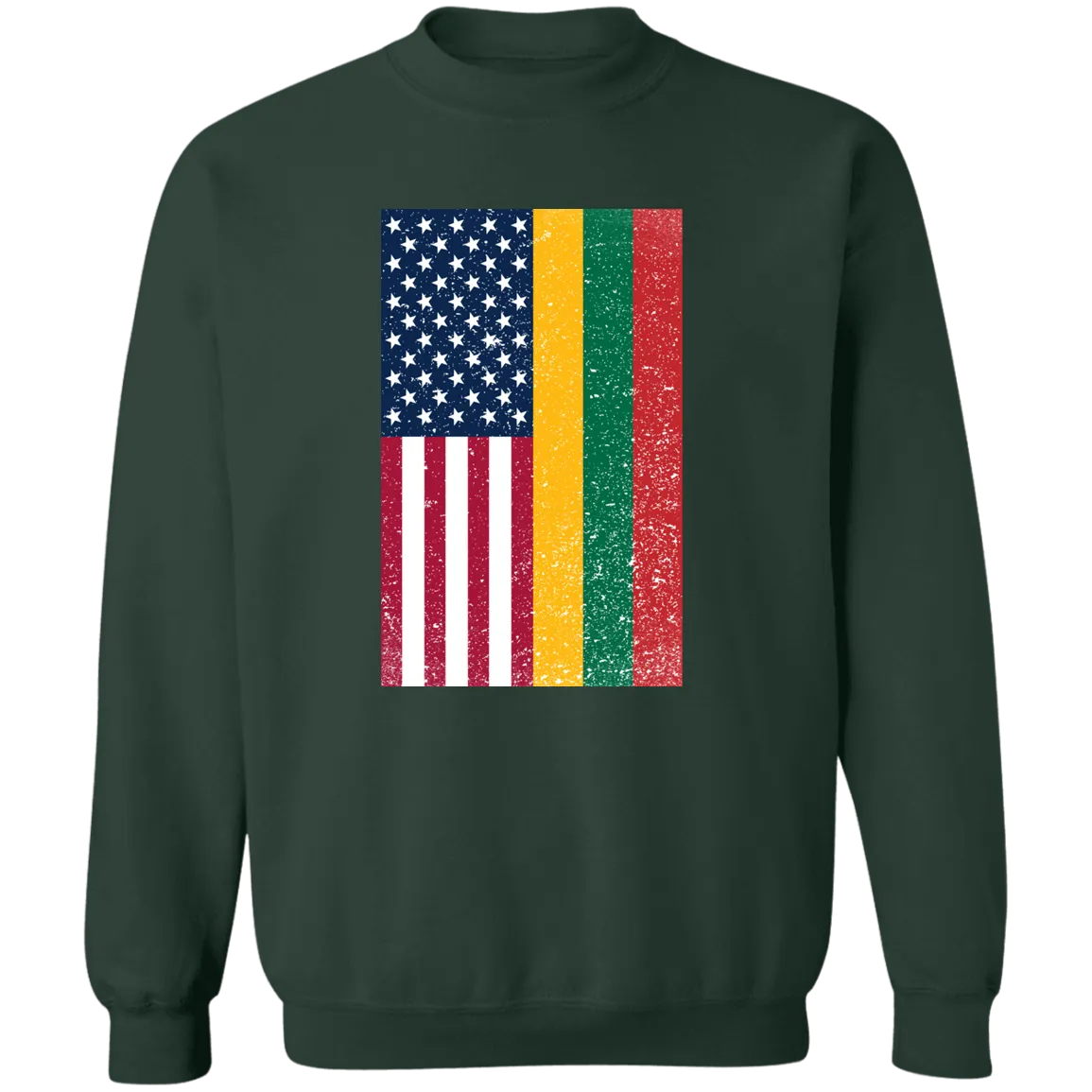 USA Lithuania Flag - Men/Women Unisex Comfort Crewneck Pullover Sweatshirt