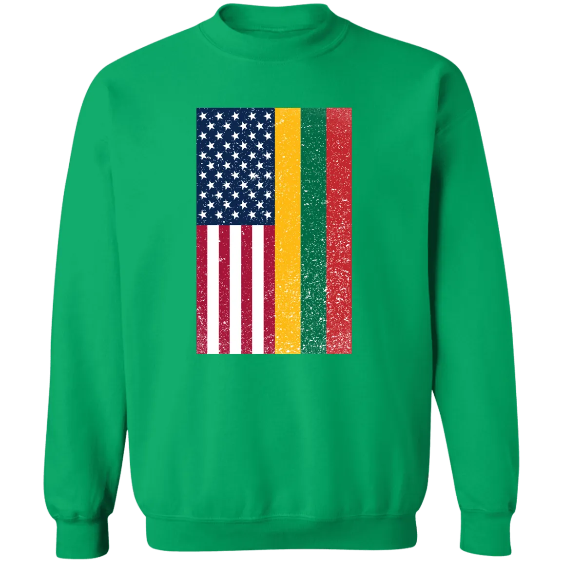 USA Lithuania Flag - Men/Women Unisex Comfort Crewneck Pullover Sweatshirt