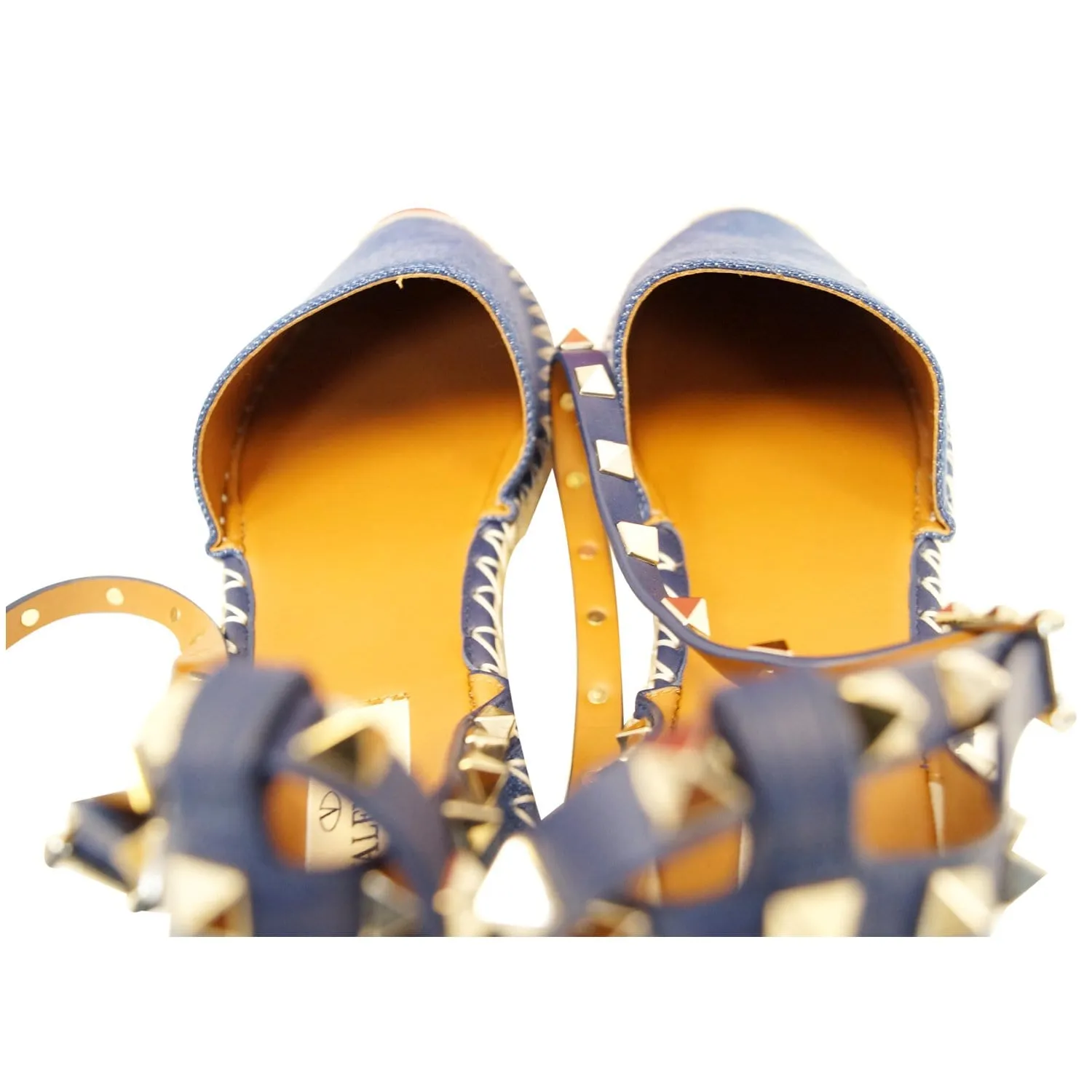 VALENTINO Garavani Rockstud Denim Espadrilles Flat US 9 - 20% OFF
