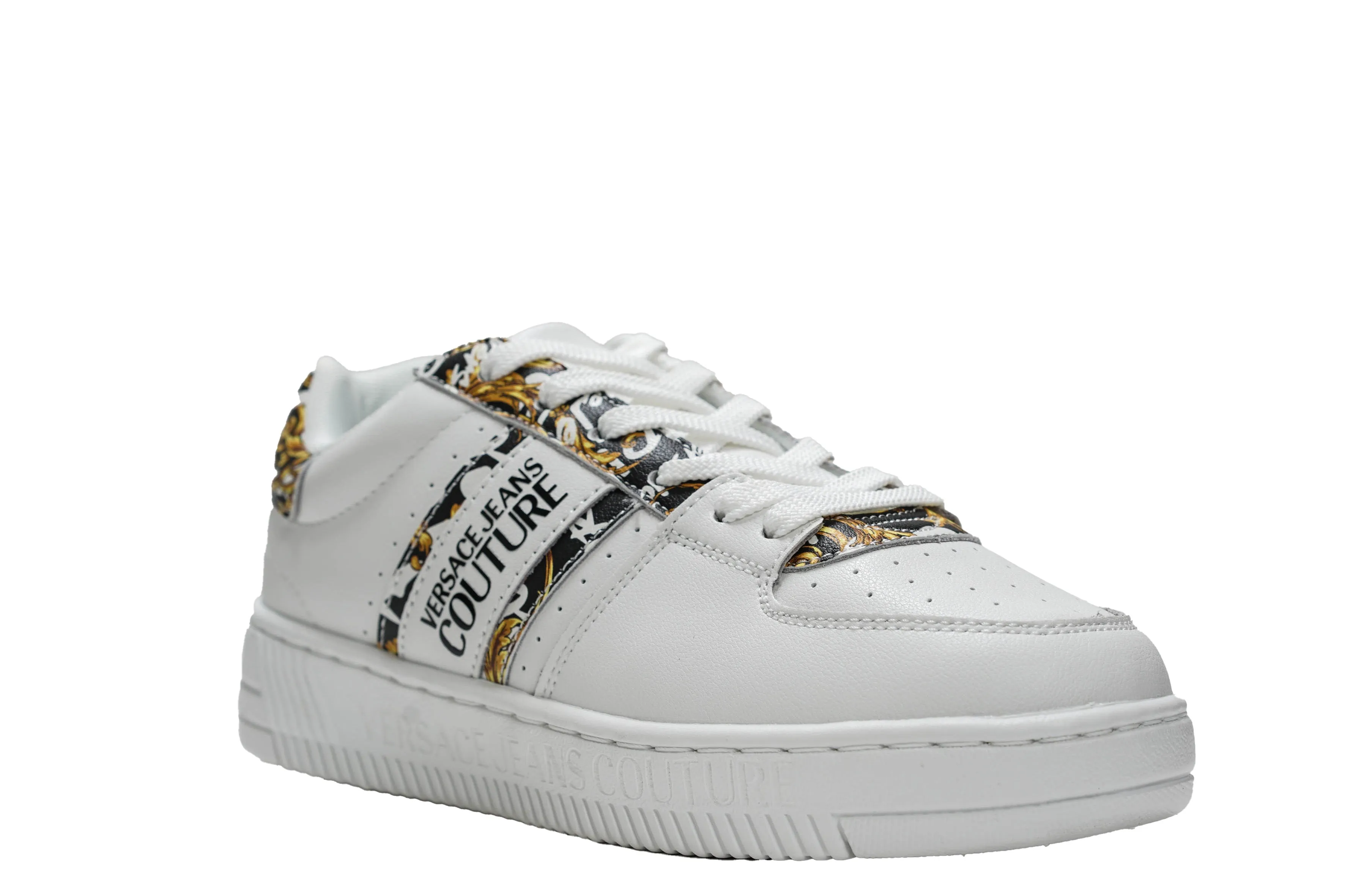 Versace Jeans Women's White Logo Sneakers 73VA3SJ - 40% OFF