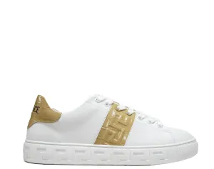 Versace Women's White & Sand Sneaker 1013568   30% OFF