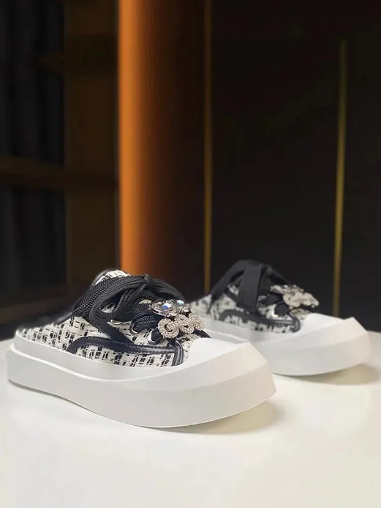 Women's Mixed Color Flat Platform Slides for Casual Wear
