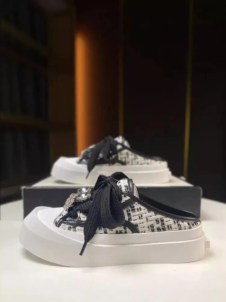Women's Mixed Color Flat Platform Slides for Casual Wear