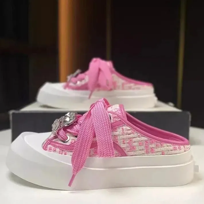Women's Mixed Color Flat Platform Slides for Casual Wear