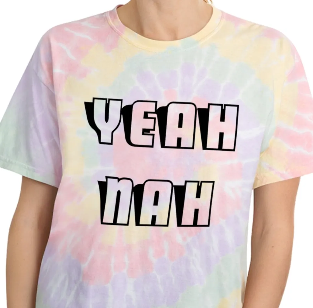 Yeah Nah Tie-Dye Tee, Spiral