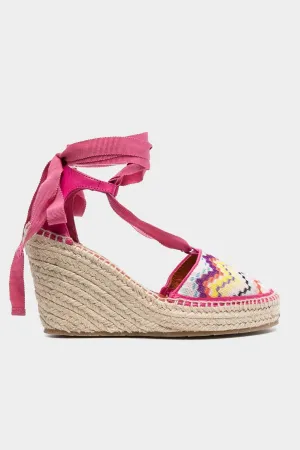 Zig-Zag Wedge Espadrilles in Multicolor