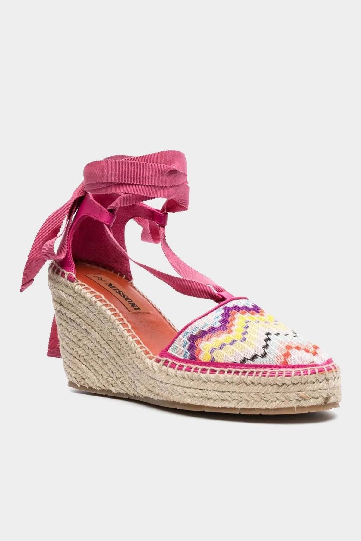 Zig-Zag Wedge Espadrilles in Multicolor